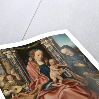 Triptych of the Holy Family with Music Making Angels. Central panel, ca 1510-1520 by Master of Frankfurt