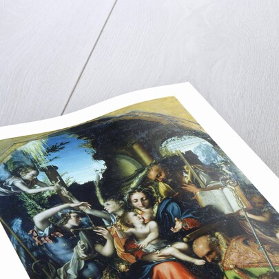 Holy Family with Saint Michael the Archangel and the Devil Contending for Souls, Saint Bernhard and by Giorgio Gandini del Grano