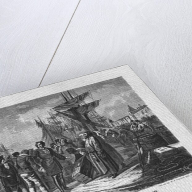 Peter I in Arkhangelsk between the Dutch and English merchants, 19th century by Anonymous