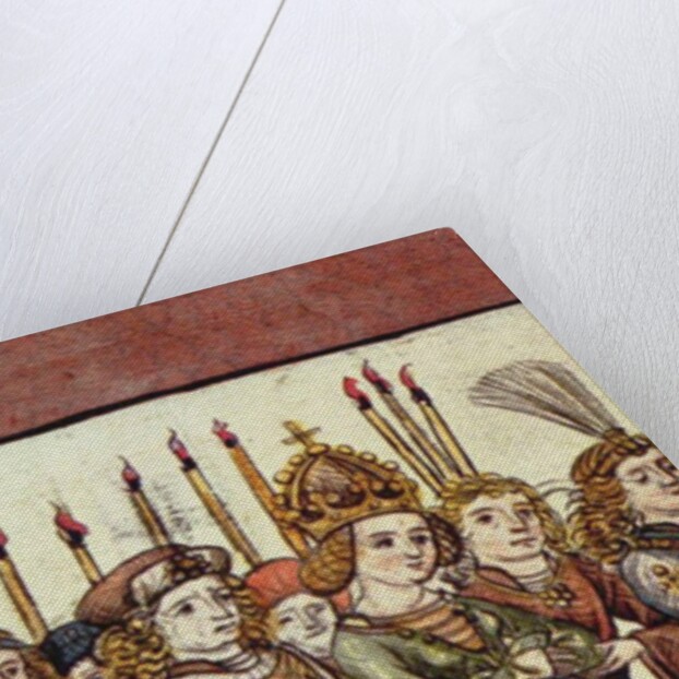 Queen Elizabeth of Luxembourg. Detail from the Richentals illustrated chronicle, c. 1440 by Master of the Chronicle of the Council of Constance
