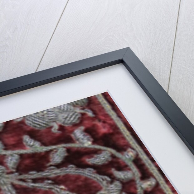 Embroidered velvet binding on John Udalls Sermons with the arms of Elizabeth I, 1596 by Anonymous master