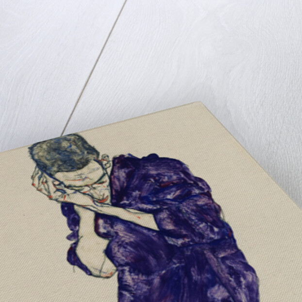 Youth in purple cassock with folded hands, 1914 by Egon Schiele
