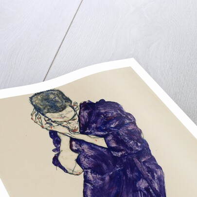 Youth in purple cassock with folded hands, 1914 by Egon Schiele