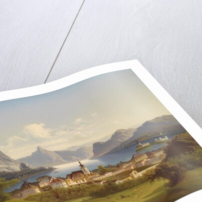 View of Gmunden with Schloss Ort in the Background, 1870 by Johann Wilhelm Jankowski