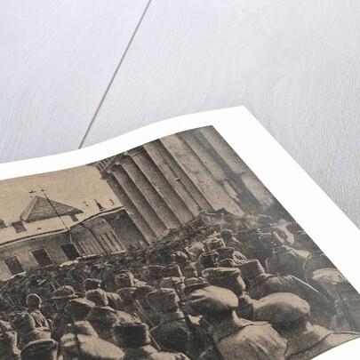 Manifestation of revolutionary troops in front of the State Duma during the February Revolution, 191 by Yakov Vladimirovich Steinberg