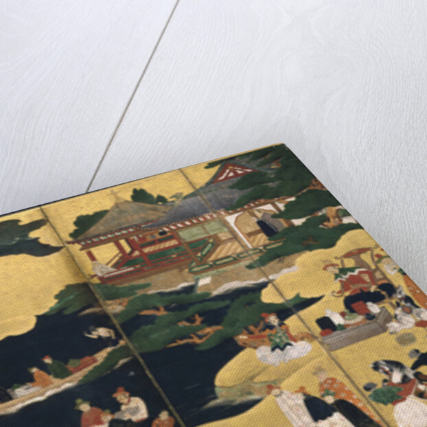 Arrival of a Portuguese ship. Nanban screen, ca. 1600 by Anonymous