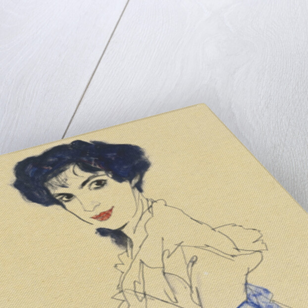 Portrait of Elisabeth Lederer, Seated with Hands Folded, 1913 by Egon Schiele