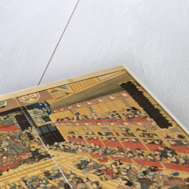 Odori-keiyo Edo-e no Sakae: Theatre interior with Shibaraku performance, 1858 by Utagawa Kunisada
