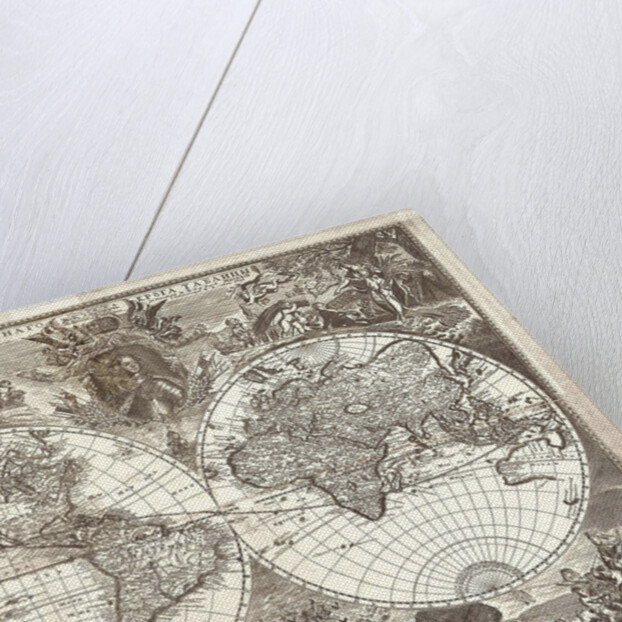 Double hemisphere map of the World, 1713 by Vasily Anufrievich Kiprianov