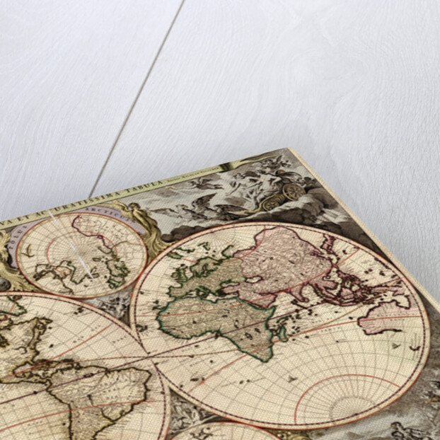 Orbis terrarum nova et accuratissima tabula, ca 1690 by Nicolaes Visscher