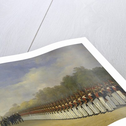 Parade of the Pavlovsky Guard Regiment on the Field of Mars in Saint Petersburg, 1830s by Adolphe Ladurner