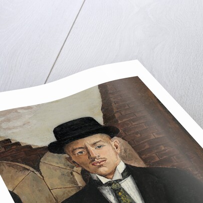 Portrait of the poet Vasili Kamensky in a Top Hat, 1917 by Eduard Gustavovich Shiman