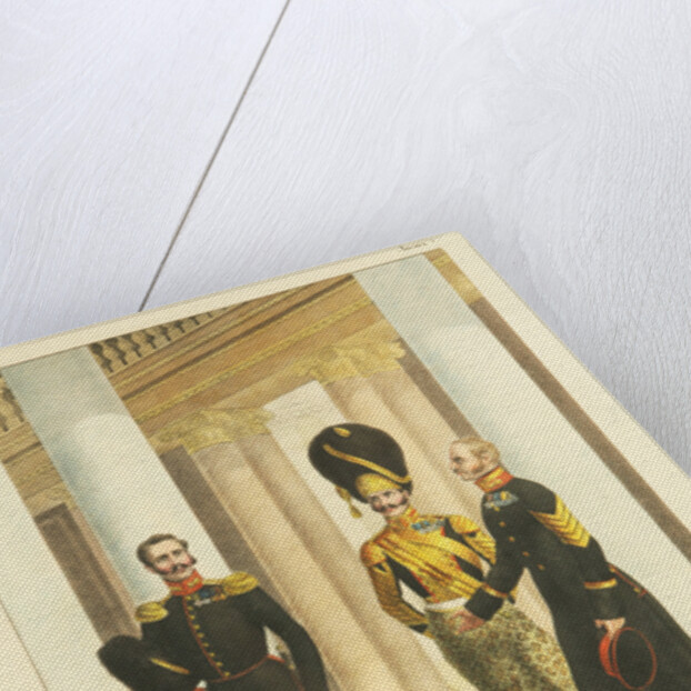 Staff Officer, Non-commissioned Officer, and Drummer of the Palace Guard Grenadiers, c. 1830 by Pyotr Alexandrovich Alexandrov