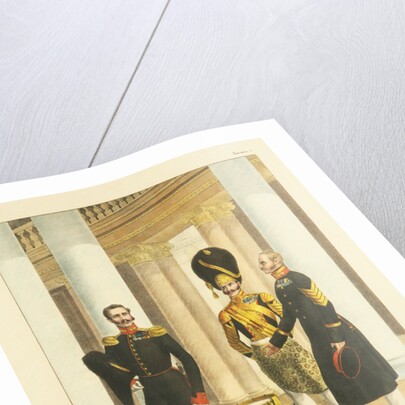 Staff Officer, Non-commissioned Officer, and Drummer of the Palace Guard Grenadiers, c. 1830 by Pyotr Alexandrovich Alexandrov