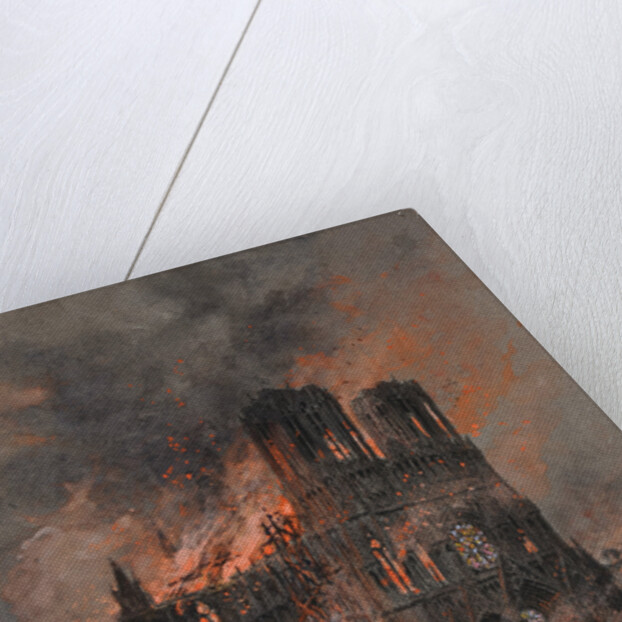 The burning Reims Cathedral, 1914-1915 by Anonymous