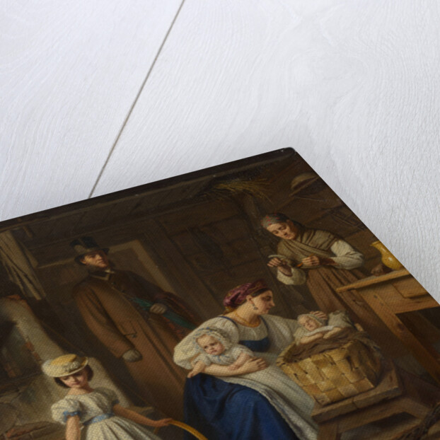 Wet nurse visited her sick child, 1860s by Anonymous