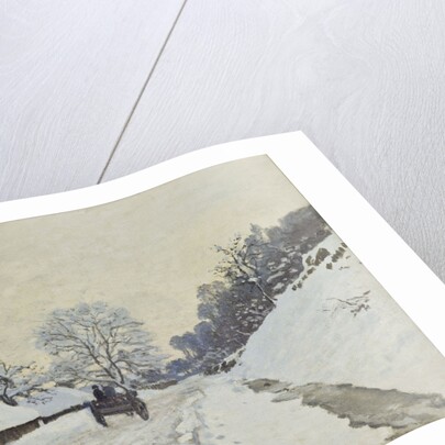 The Cart. Snow-covered road at Honfleur by Anonymous