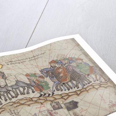 Caravan on the Silk Road. Detail from the Catalan Atlas by Anonymous