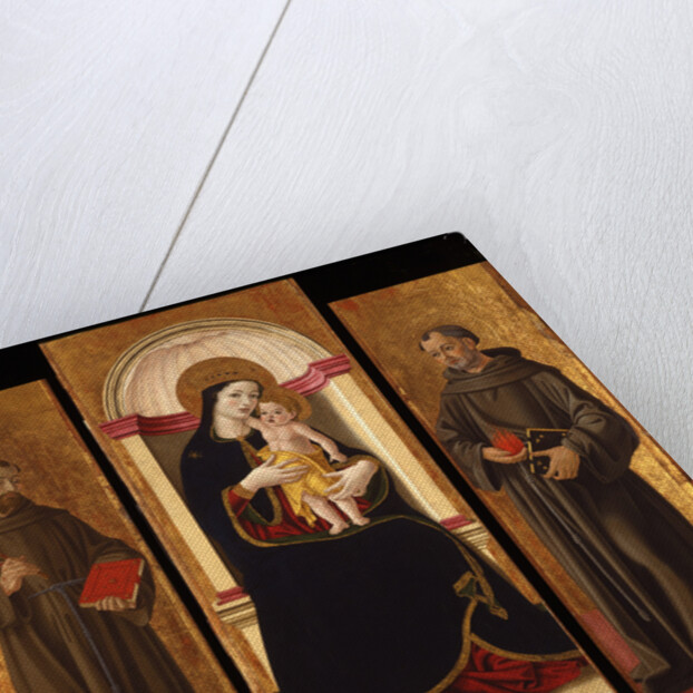 Triptych: Virgin and child with Saints Francis and Anthony Abbot by Anonymous