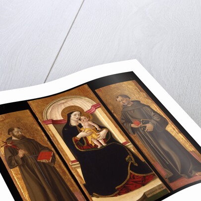 Triptych: Virgin and child with Saints Francis and Anthony Abbot by Anonymous