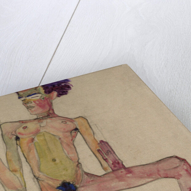 Kneeling Nude with Raised Hands (Self-Portrait) by Anonymous