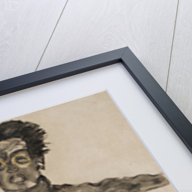 Nude Self-Portrait in Gray with Open Mouth by Anonymous
