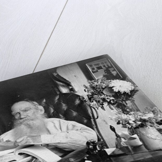 Portrait of the author Count Lev Nikolayevich Tolstoy on 80th birthday by Anonymous