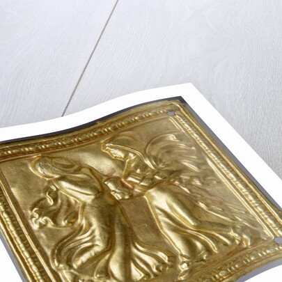 Square plaque with dancers by Anonymous