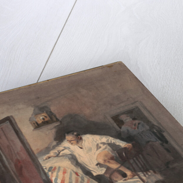 Chichikov at the house of Korobochka. Illustration for the novel Dead Souls by N. Gogol by Anonymous