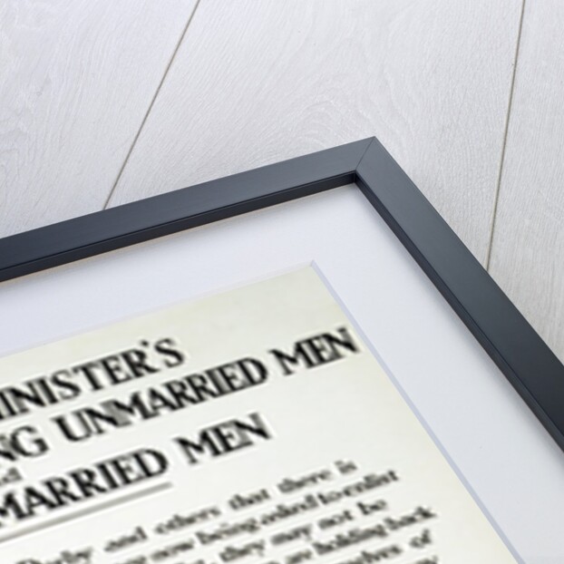 Recruitment Poster The Prime Minister's Advise to the Young Unmarried Men and Pledge to Married Men by Anonymous