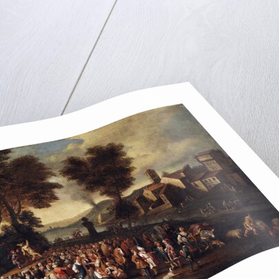Commedia dellarte Scene in an Italian Landscape by Anonymous