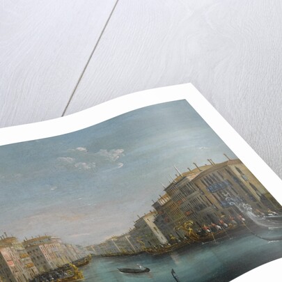 View of the Grand Canal from the Palazzo Balbi looking toward the Rialto Bridge with a Regatta by Anonymous
