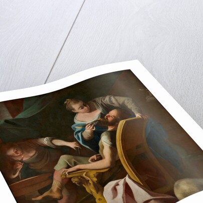 Dionysius, tyrant of Syracuse and his daughters removing his beard by Anonymous