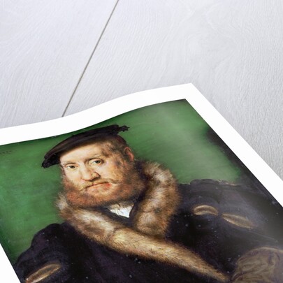Portrait of a bearded man with fur coat by Anonymous