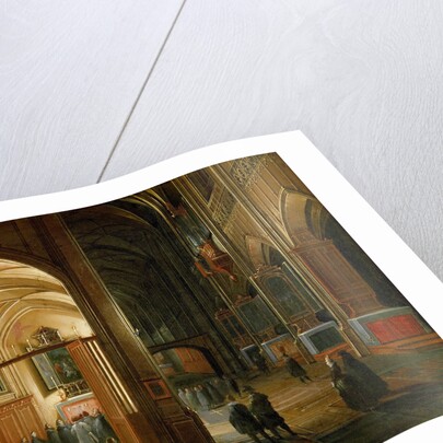 Evening service in a Gothic church by Anonymous