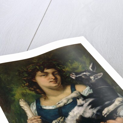 The Village Girl with a Goatling (La villageoise au chevreau), 1860 by Anonymous