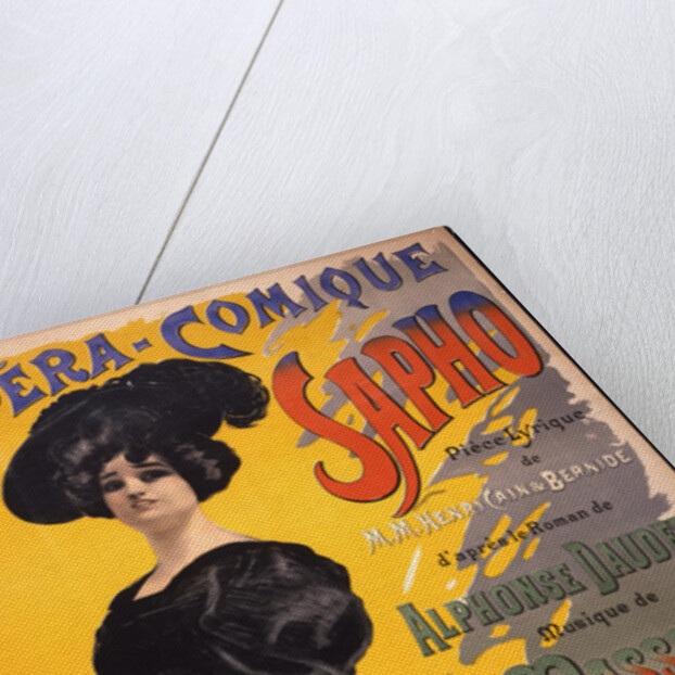 Emma Calvé as Fanny Legrand. Poster for the premiere of opéra-comique Sapho by Massenet performed on by Anonymous