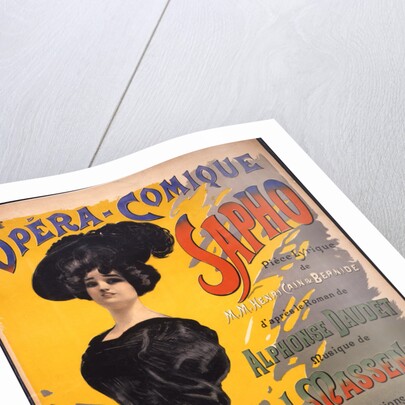 Emma Calvé as Fanny Legrand. Poster for the premiere of opéra-comique Sapho by Massenet performed on by Anonymous
