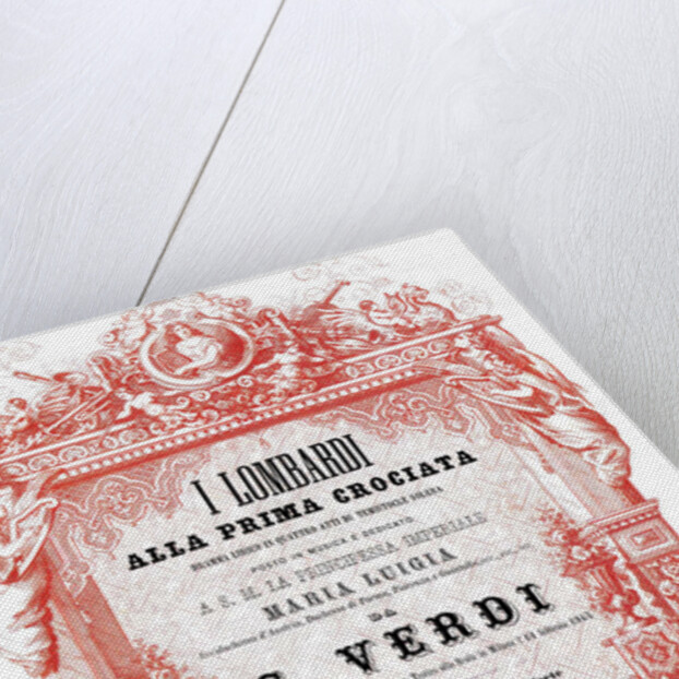 Cover of the vocal score of opera I Lombardi alla prima crociata by Giuseppe Verdi, 1861 by Anonymous