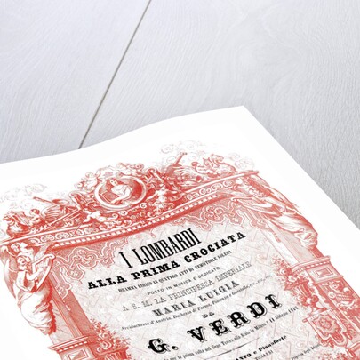Cover of the vocal score of opera I Lombardi alla prima crociata by Giuseppe Verdi, 1861 by Anonymous