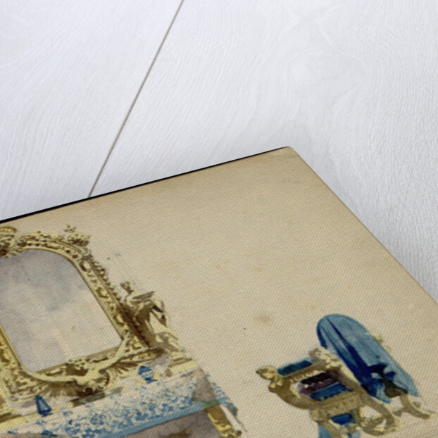 Vanity table, Desdemonas room. Set design for opera Otello by Giuseppe Verdi, world premiere, La Sc by Anonymous