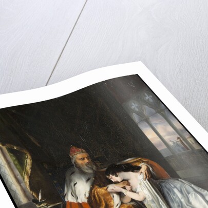 Lucrezia begging her father in law Doge Francesco Foscari to interfere in favor of her husband Jacop by Anonymous