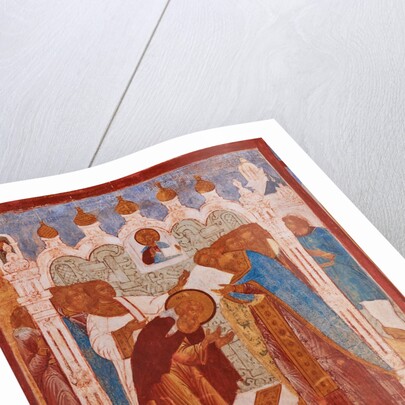Monastic consecration of Saint Abraham of Rostov. Fresco of the Church of Saint John The Apostle in by Anonymous