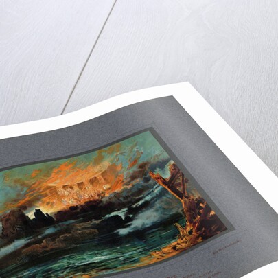 Valhalla on fire. Stage design for the opera Twilight of the Gods by Richard Wagner, 1896 by Anonymous