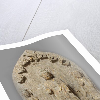 Votive Stele with Buddha and two Bodhisattvas, 534-550 by Anonymous