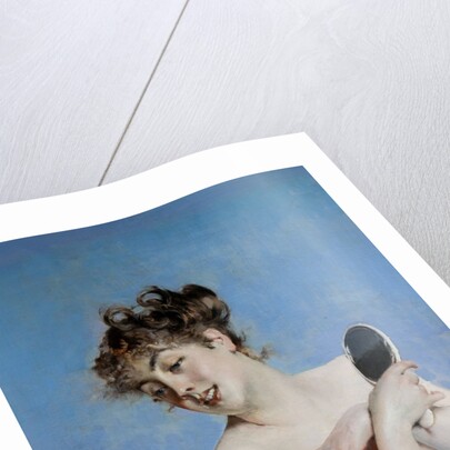 La Toilette (Young Woman in Déshabillé with a Mirror), c. 1880 by Anonymous