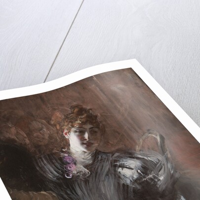Young Woman, seated, wearing gloves, ca 1897 by Anonymous