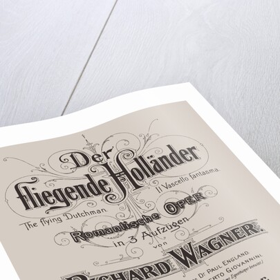 Der fliegende Holländer (The Flying Dutchman), Berlin, Adolph Fürstner, ca 1887 by Anonymous