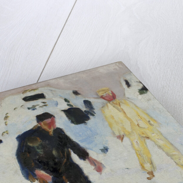Black and Yellow Men in Snow, 1910-1912 by Anonymous