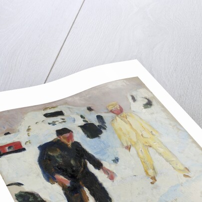 Black and Yellow Men in Snow, 1910-1912 by Anonymous